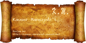 Kauser Manszvét névjegykártya